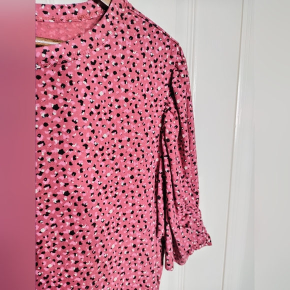 LOFT Pink Smocked Sleeve Blouse - Picture 3 of 6